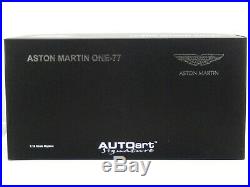 118 Scale Aston Martin One-77 2009 Pearl Black AutoArt Diecast Model Rare 70241