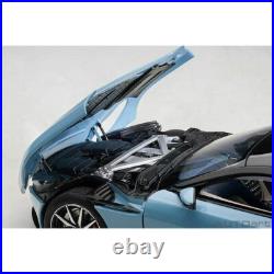 1/18 Aston Martin DB11 Q Frosted Glass Blue WithBlack Top Model Car Autoart 70268