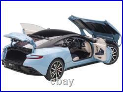 1/18 Aston Martin DB11 Q Frosted Glass Blue WithBlack Top Model Car Autoart 70268