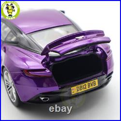 1/18 Aston Martin DB12 DB 12 Purple Diecast Model Toy Car Gifts For Friends 1/18 Aston Martin DB12 DB 12 Purple Diecast Model Toy Car Gifts For Friends