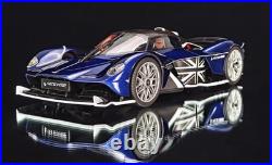 1/18 FrontiArt Aston Martin Valkyrie in Sabiro Blue on Carbon Base F176-200