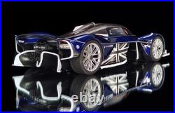 1/18 FrontiArt Aston Martin Valkyrie in Sabiro Blue on Carbon Base F176-200