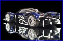 1/18 FrontiArt Aston Martin Valkyrie in Sabiro Blue on Carbon Base F176-200