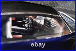 1/18 FrontiArt Aston Martin Valkyrie in Sabiro Blue on Carbon Base F176-200