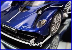 1/18 FrontiArt Aston Martin Valkyrie in Sabiro Blue on Carbon Base F176-200