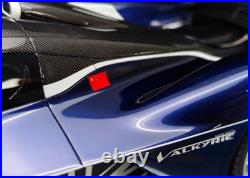 1/18 FrontiArt Aston Martin Valkyrie in Sabiro Blue on Carbon Base F176-200
