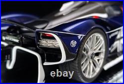 1/18 FrontiArt Aston Martin Valkyrie in Sabiro Blue on Carbon Base F176-200