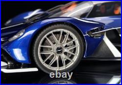 1/18 FrontiArt Aston Martin Valkyrie in Sabiro Blue on Carbon Base F176-200
