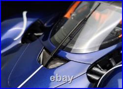 1/18 FrontiArt Aston Martin Valkyrie in Sabiro Blue on Carbon Base F176-200