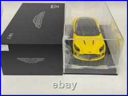 1/18 MotorHelix Model of the Aston Martin DB12 coupe in Yellow