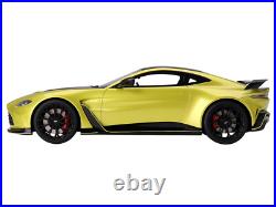 2022 Aston Martin V12 Vantage RHD Model Car 1/18 Cosmopolitan Yellow Black Hood