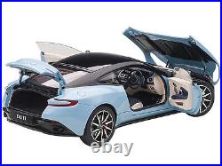 2023 Aston Martin DB11 Q Frosted Glass Blue Black Top 1/18 Model Car Autoart