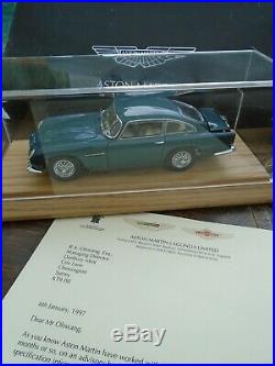Aston Martin DB5 by Danbury Mint 124 Scale Ltd Ed Aegean Blue Model +COA++