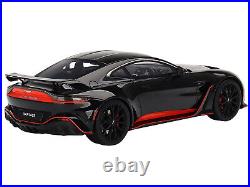 Aston Martin V12 Vantage RHD Right Hand Drive Jet Black with Red Accents 1/18