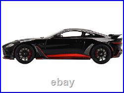 Aston Martin V12 Vantage RHD Right Hand Drive Jet Black with Red Accents 1/18