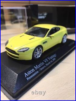 Aston Martin V8 Vantage 1/43 scale Minichamps minicar model yellow with box