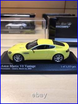 Aston Martin V8 Vantage 1/43 scale Minichamps minicar model yellow with box