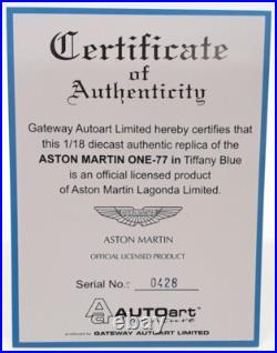AutoArt 1/18 Scale 70240 2009 Aston Martin One 77 Blue AutoArt 1/18 Scale 70240 2009 Aston Martin One 77 Blue