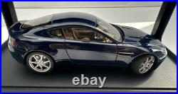 Autoart 1/18 Scale Diecast Aston Martin V8 Vantage Midnight Blue READ