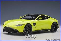 Autoart Aston Martin Vantage 2019 Lime Essence in 1/18 Scale. New Release
