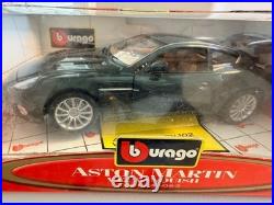 Burago Aston Martin V12 Vanquish 2003 Made In Italy, Black, Diecast 118