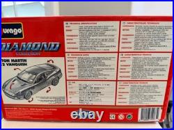 Burago Aston Martin V12 Vanquish 2003 Made In Italy, Black, Diecast 118