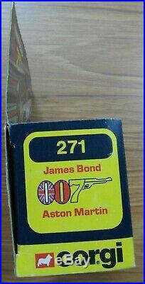 Corgi 271 James Bond Aston Martin 136 scale Boxed. Ex shop stock