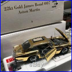 Danbury Mint 22 K Gold James Bond 007 Aston Martin 124 Scale RARE