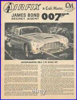 James Bond 007 Aston Martin DB5 Airfix Craftmaster Model Kit 1/24 Scale UNBUILT