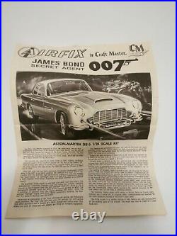 James Bond 007 Aston Martin DB-5 1/24 Scale Model Kit RARE! Vintage