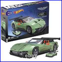 MEGA Hot Wheels Aston Martin Vulcan Block Set 986pcs 1/18 Scale + Diecast Car JP