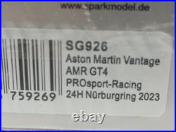 Spark Aston Martin Vantage Gt4 Pro Sport 24h Nurburgring 2023 143 Scale Sg926