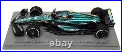 Spark Model 1/43 Scale S9529 F1 Aston Martin AMR24 Saudi Arabia GP 2024 Alonso