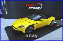 TOP SPEED Aston Martin DB11 1/18 scale Minicar model color Yellow with box used