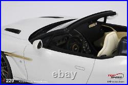 Top Speed Aston Martin Vanquish Zagato Speedster Escaping White 1/18 Scale New